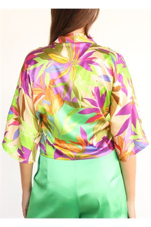Short silk shirt with deep neckline Capri Chic | CAMICIANODOVERDEVIOLA